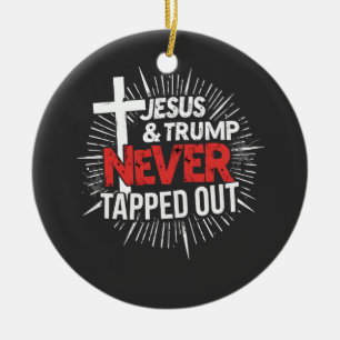 Jezus en Trump gaven nooit op Keramisch Ornament