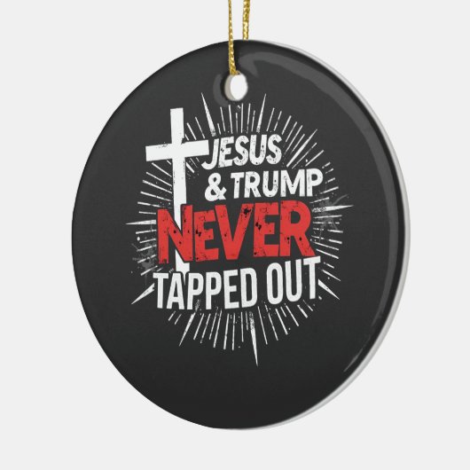 Jezus en Trump hebben nooit getikt Keramisch Ornament (Links)