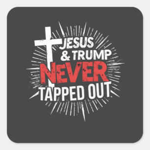 Jezus en Trump hebben nooit getikt Vierkante Sticker