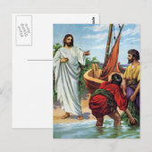 Jezus en vier vissers briefkaart (Voorkant / Achterkant)