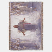 Jezus en zijn Angels Throw Blanket Deken (Voorkant Verticaal)