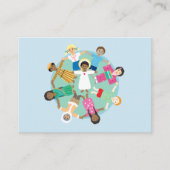 Jezus en zijn kinderen in vredesgebed informatiekaartje (Voorkant)