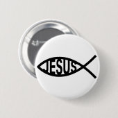 Jezus Fish Symbool Ronde Button 5,7 Cm (Voorkant /achterkant)