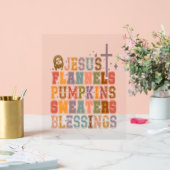 Jezus Flanels Pompoenen Sweaters Zegeningen Acryl Bord (Huwelijk)