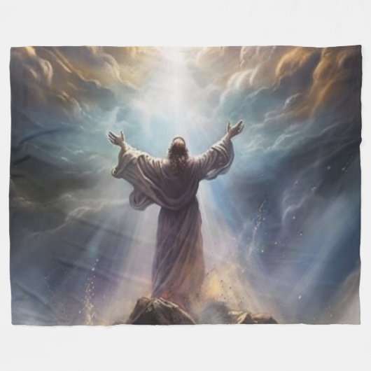 Jezus Fleece Deken (Voorkant (Horizontaal))