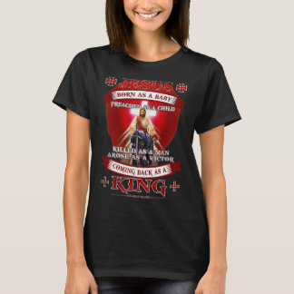 Jezus geboren als een Baby dat Christelijk is als  T-shirt