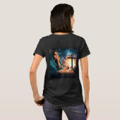 Jezus, geboren om te sterven, kruis, kerst, Christ T-shirt (Achterkant volledig)