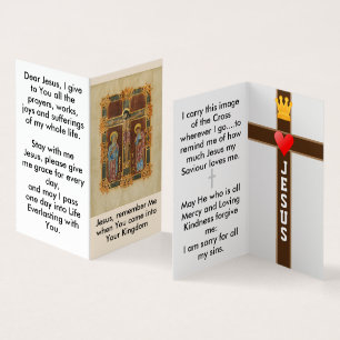 Jezus gedenkt mijn gebedskaart visitekaartjes
