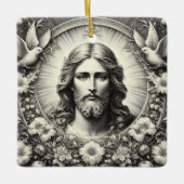 Jezus geëtste kunst kerst ornament (Voorkant)