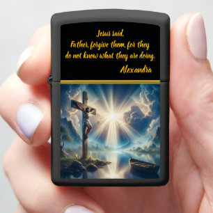 Jezus gekruisigd boven water in afwachting van ops