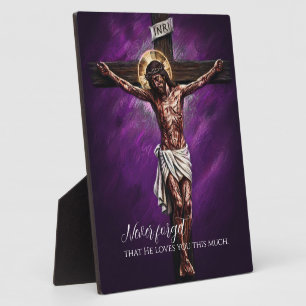 Jezus Gekruisigd Gestorven voor Ons Vanwege Onze Z Fotoplaat