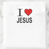 Jezus geschenken Ik hou van Jezus Ronde Sticker (Tas)