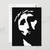 Jezus gezicht in het wit je achtergrond briefkaart (Voorkant / Achterkant)