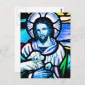 Jezus Glas in lood Briefkaart (Voorkant / Achterkant)