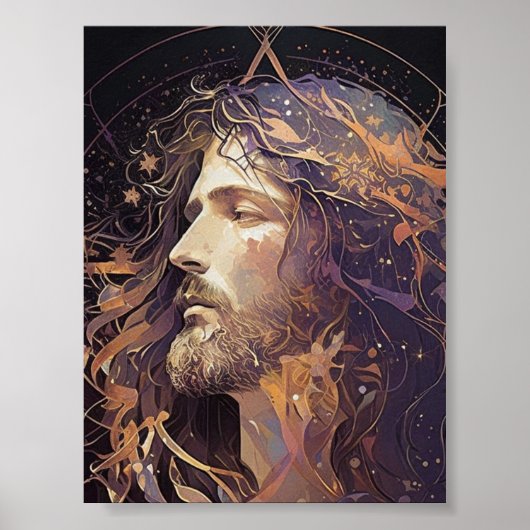 Jezus Glas in lood Poster (Voorkant)