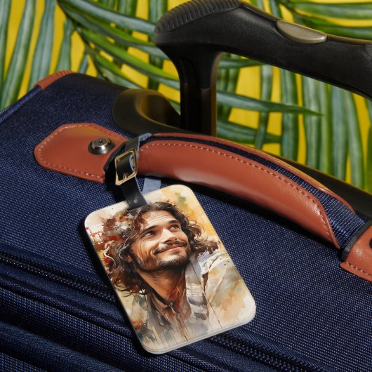 Jezus glimlacht Bagagelabel (Voorkant Insitu 1)