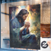 Jezus glimlacht raam vast raamsticker (Cafe Raam)