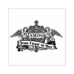 Jezus Goddelijke barmhartigheid engelen religieuze Rubberstempel