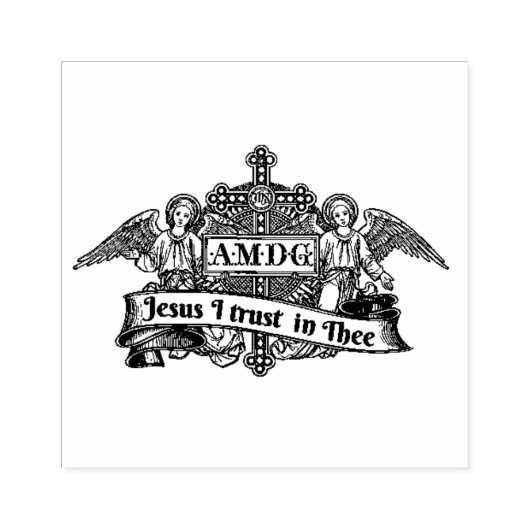 Jezus Goddelijke barmhartigheid engelen religieuze Rubberstempel (Afrduk)