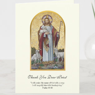 Jezus Goede Herder Priester Aanmoediging Kaart
