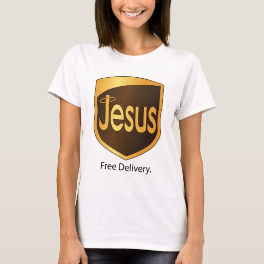 Jezus gratis levering. t-shirt (Voorkant)