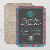 Jezus H. Roosevelt Tartan Birthday Uitnodiging (Voorkant / Achterkant)