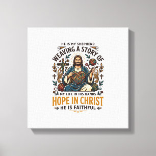 Jezus Haakwerk Breien T-Shirt Inspirerend Geloof Canvas Afdruk