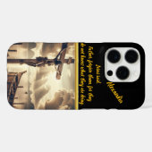 Jezus hangt aan het kruis boven een meer Case-Mate iPhone case (Achterkant (horizontaal))