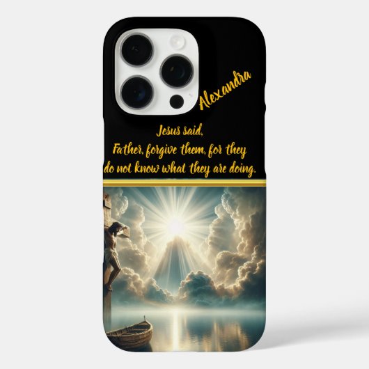 Jezus hangt kruis boven stille wateren Case-Mate iPhone case (Achterkant)