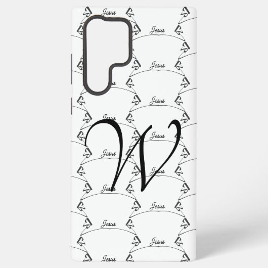 Jezus hart inscriptie met uw Initiaal Samsung Galaxy Hoesje (Achterkant)