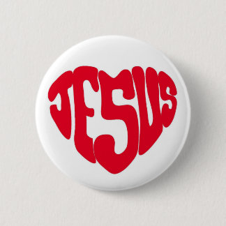 Jezus hart ronde button 5,7 cm