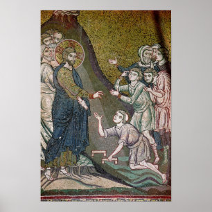 Jezus Healing the Crippled and the Blind Poster