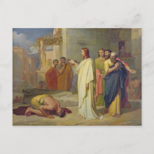 Jezus Healing the Leper, 1864 Briefkaart