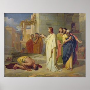 Jezus Healing the Leper, 1864 Poster