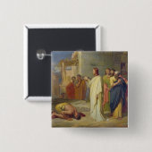 Jezus Healing the Leper, 1864 Vierkante Button 5,1 Cm (Voorkant /achterkant)