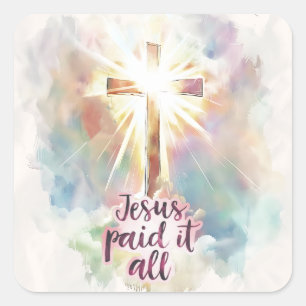 Jezus heeft alle Christelijke paasliederen gezonge Vierkante Sticker