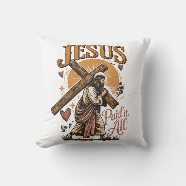 Jezus heeft alles betaald kussen (Voorkant)