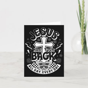 Jezus heeft je rug groovy retro Christelijke Manne Kaart