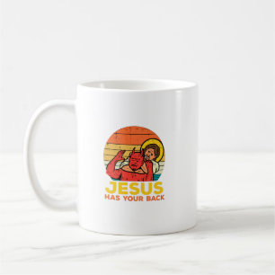 Jezus heeft je rug Jiu Jitsu Retro Christelijke Ma Koffiemok