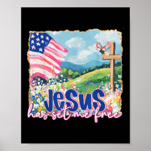 Jezus heeft mij op 4 juli de Christelijke Bijbel b Poster