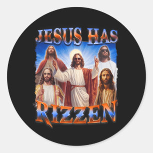 Jezus heeft Rizzen Christelijke Mannen Vrouwen Bij Ronde Sticker