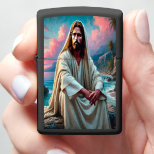Jezus Heiland door Shore in Stille Bezinking