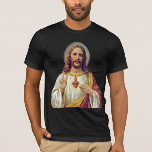 Jezus Heilig Hart Vredesteken Portret T-shirt