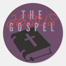 Jezus het evangelie Paarse Ronde Sticker