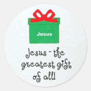 Jezus, het grootste geschenk van allemaal! ronde sticker