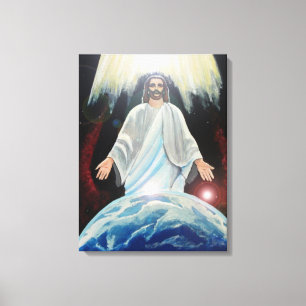 Jezus, het licht van de wereld ingepakte canvas ku afdruk