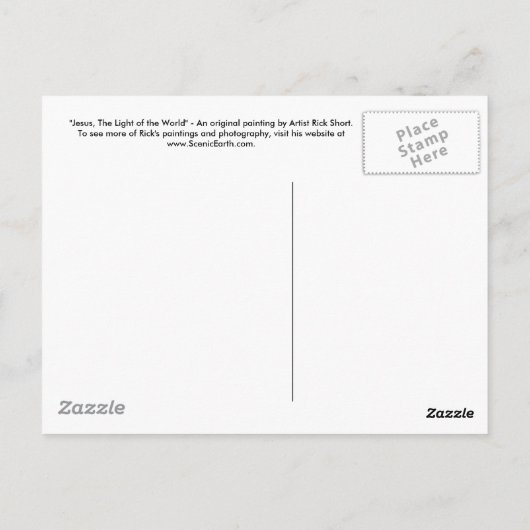 Jezus, het licht van de wereldpostkaart briefkaart (Achterkant)