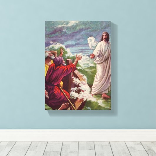 Jezus, het Storm kalmeren Canvas Afdruk (Insitu (Houten vloer))