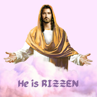Jezus "Hij is Rizzen" T-Shirt