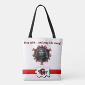 Jezus Hou rustig en bid als een gekke monogram tas (Achterkant)